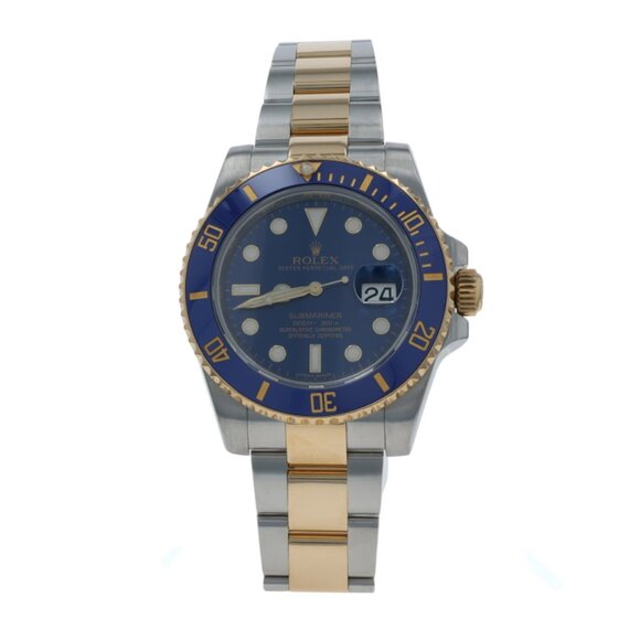 Rolex Bluesy Submariner Men's Watch-Stainless Steel Yellow Gold 18k Auto 11613LB - Picture 1 of 6